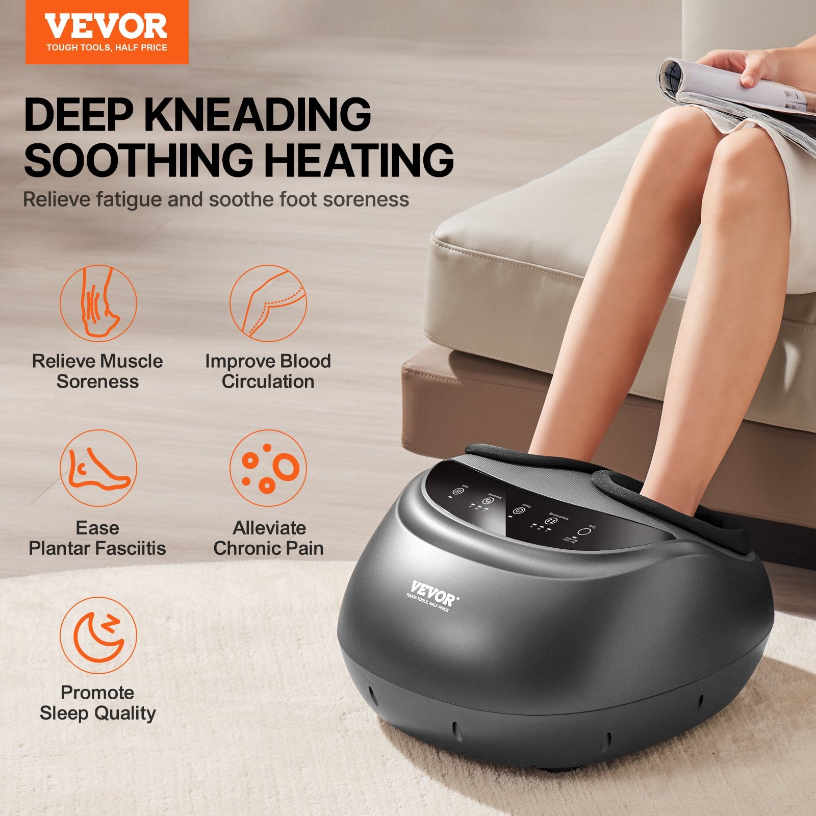 ALEEVIA Shiatsu Foot Massager — Heat, Kneading & Compression