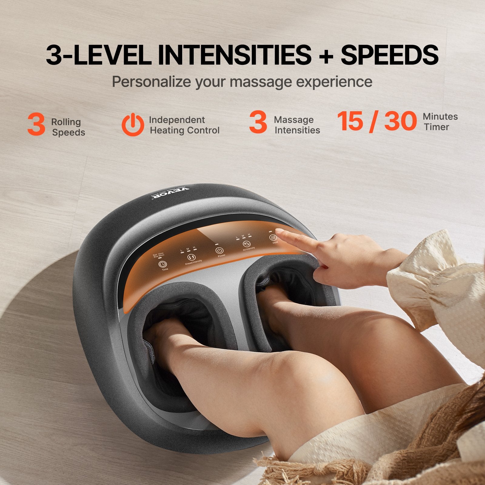 ALEEVIA Shiatsu Foot Massager — Heat, Kneading & Compression